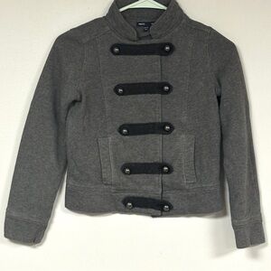GAP Gray Kids Pea / Circus Master Jacket with Black Accents & Silver Buttons, 10